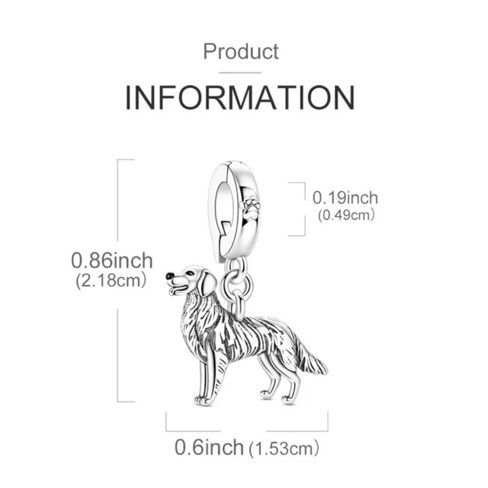 Silver Dog Charm Pendant - Picture 2 of 11